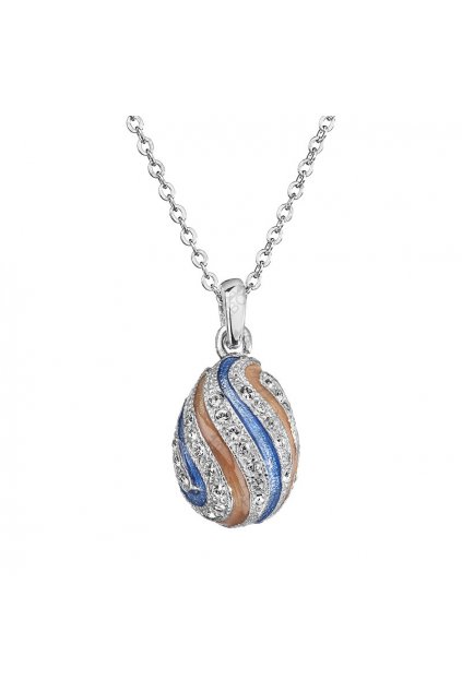 Náhrdelník Vajíčko pruhy Crystal Swarovski