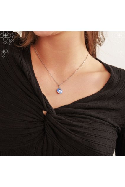 Náhrdelníky Swarovski Rivoli 12mm Light Sapphire