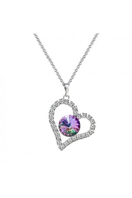 Náhrdelník Srdce s Rivoli 12mm Crystal Vitrail Light Swarovski