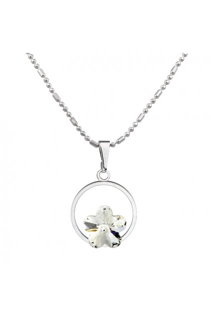 Náhrdelník kytka v kroužku Crystal Elements Swarovski