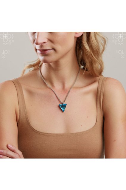 Náhrdelníky Swarovski Trojúhelník 21mm Aquamarine