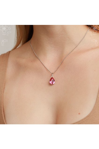 Náhrdelníky Swarovski Hruška 14x10mm Rose