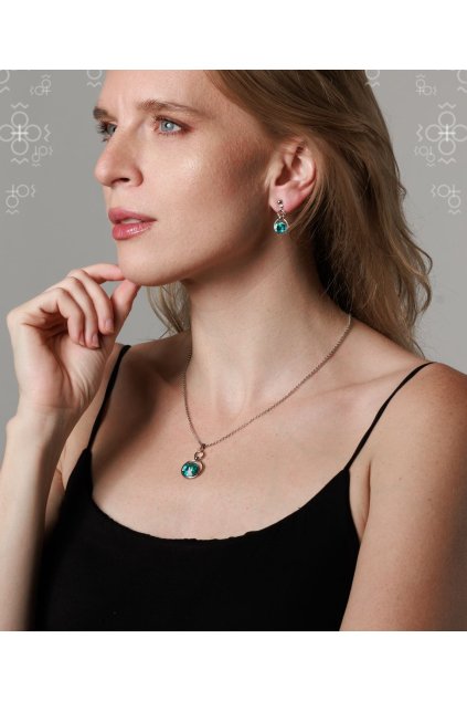 Náhrdelníky Swarovski Rivoli v kruhu Light turquoise