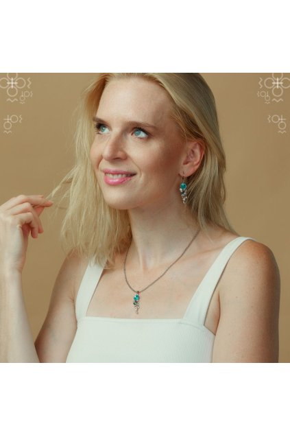 Náhrdelníky Swarovski Liány s rivoli Light turquoise