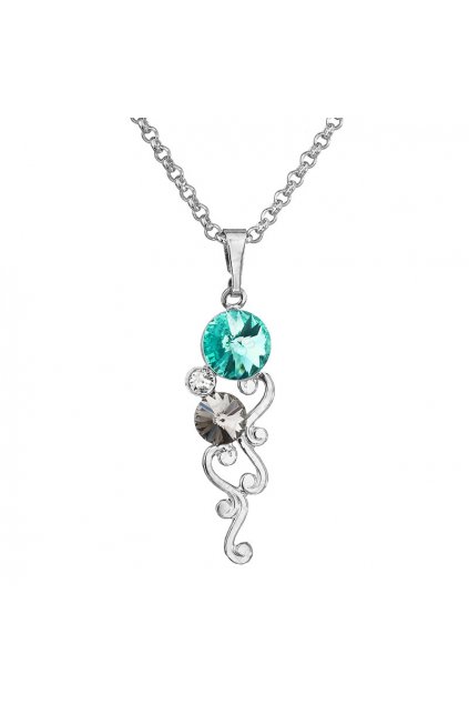Náhrdelník Liány s rivoli Light turquoise Swarovski