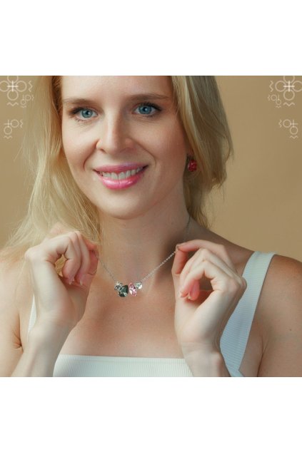 Náhrdelníky Swarovski Hrušky s Navetami Rose, Black