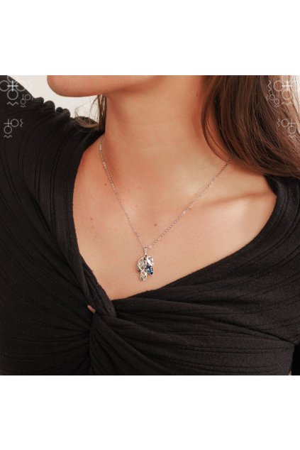 Náhrdelníky Swarovski Lístky malé Denim Blue