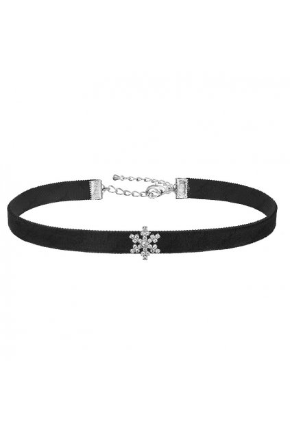 Náhrdelník Vločka na sametce Crystal Swarovski