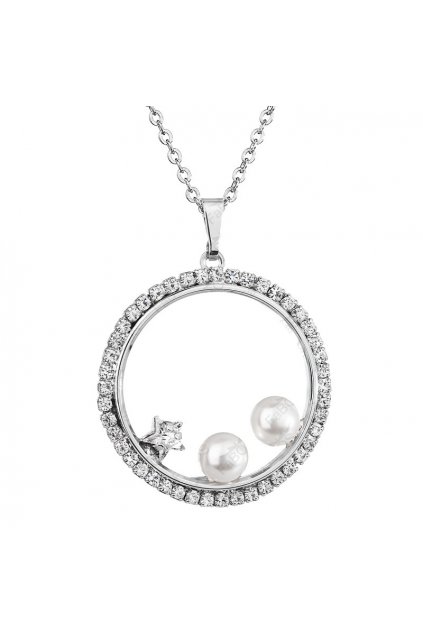 Náhrdelník Kruh s perlami Crystal Swarovski