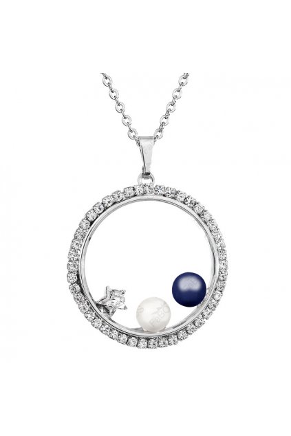 Náhrdelník Kruh s perlemi Modrá SWAROVSKI