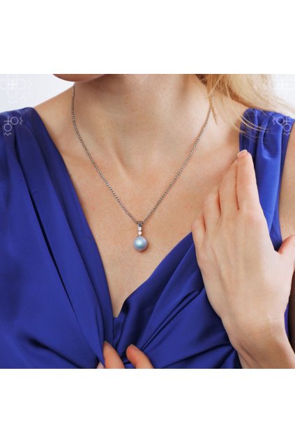 Náhrdelníky Swarovski Perla 12mm Light Blue