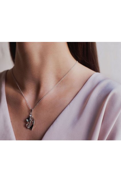 Náhrdelníky Swarovski Dvě hrušky s výřezem Black Diamond