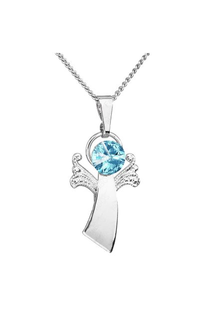 Náhrdelník Anděl malý Rivoli Aquamarine Swarovski
