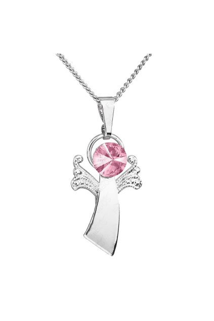 Náhrdelník Anděl malý Rivoli Light rose Swarovski