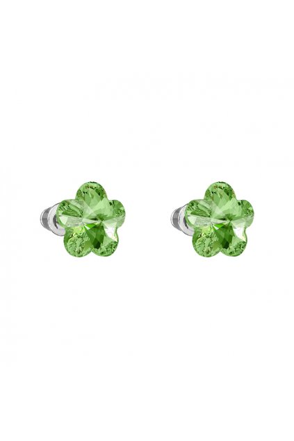 Náušnice kytička 10mm Peridot Elements Swarovski