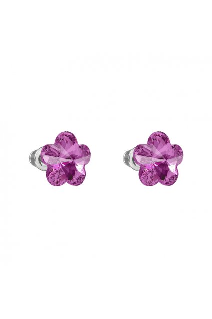 Náušnice kytička 10mm Fuchsia Elements Swarovski