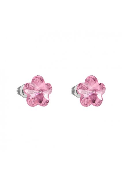 Náušnice kytička 10mm Light Rose Elements Swarovski