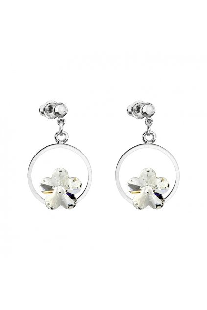 Náušnice kytka v kroužku Crystal Elements Swarovski