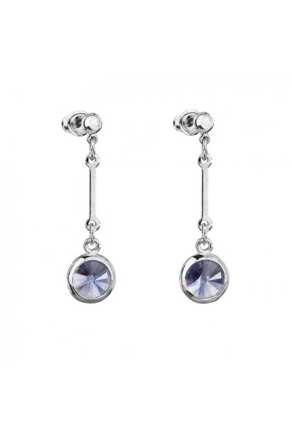 Náušnice Rivoli Tanzanite na tyčce Elements Swarovski