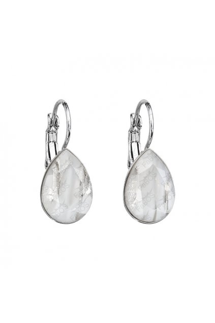 Náušnice Hruška 14x10mm White pearl Swarovski