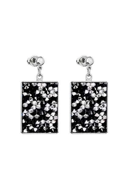 Náušnice Crystal rocks obdélník Black Jet SWAROVSKI