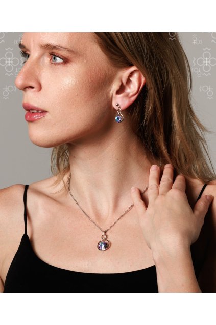 Náušnice Swarovski Rivoli v kruhu Vitrail light