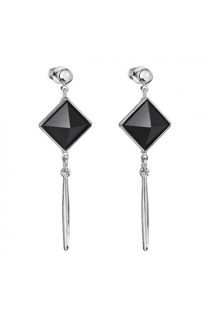 Náušnice Pyramid Jet Swarovski