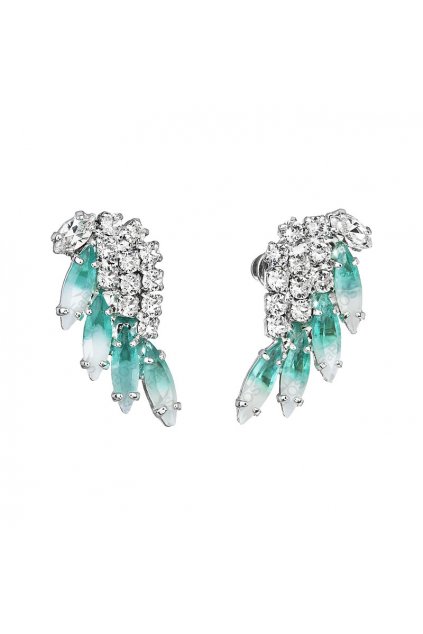 Náušnice křídlo malé tmavý alabastr SWAROVSKI