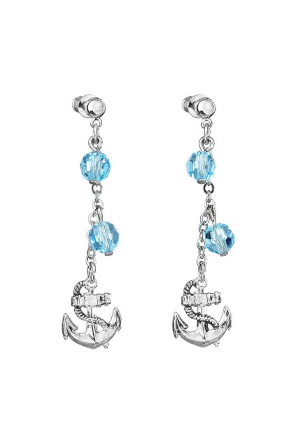 Náušnice střapec moře Swarovski