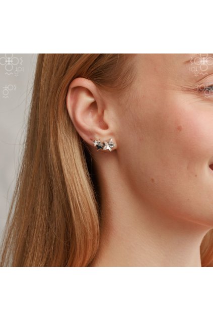 Náušnice Swarovski 3x Hvězda Crystal