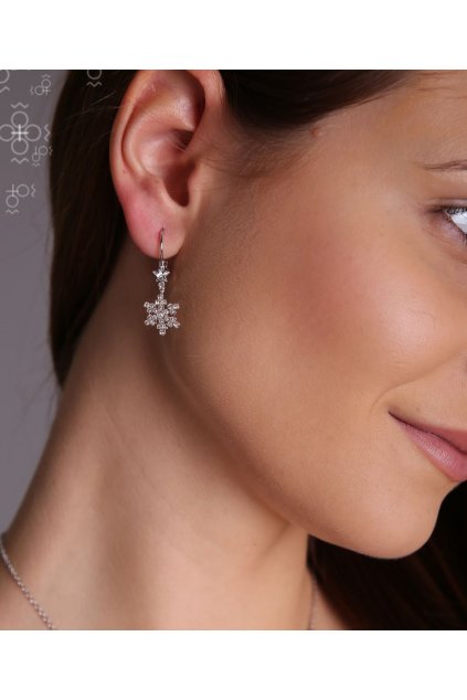Náušnice Swarovski Vločka Crystal