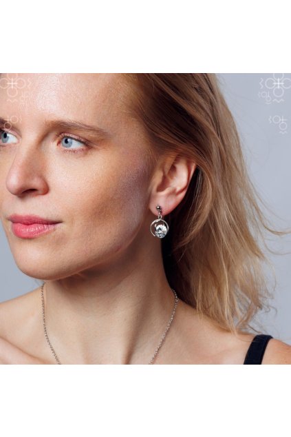 Náušnice Swarovski Kroucená rivoli Crystal