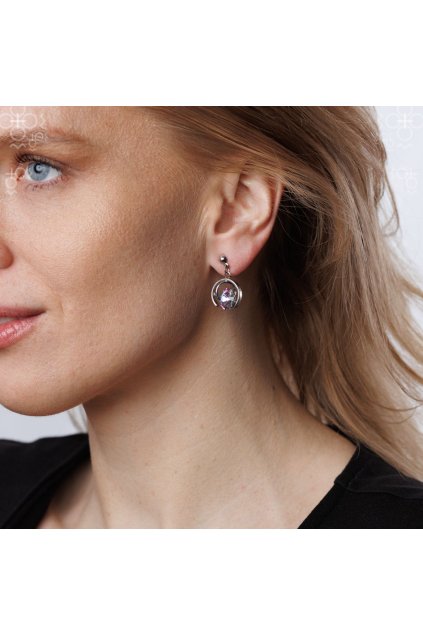 Náušnice Swarovski Kroucená rivoli Vitrail Light