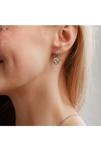 Náušnice Swarovski Rivoli v kroužku Crystal