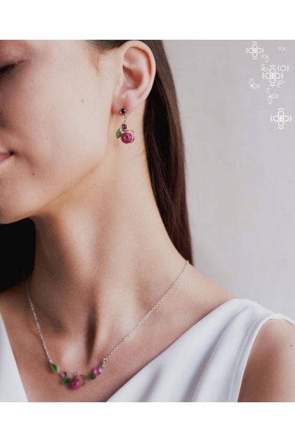 Náušnice Swarovski Růžička Rose