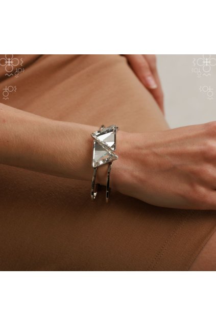 Náramek Swarovski Trojúhelníky Crystal