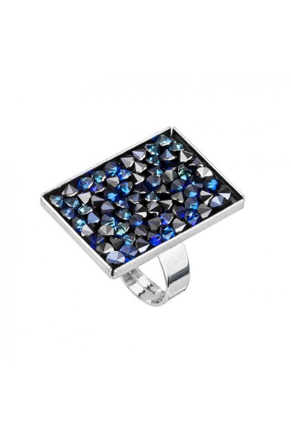 Prsten Crystal rocks obdélník Bermuda Blue SWAROVSKI
