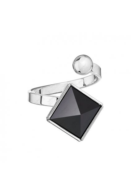 Prsten Pyramida 10mm Jet Swarovski