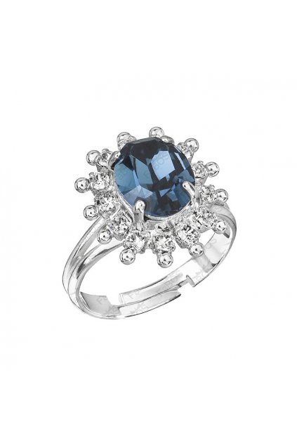 Prsten s modrým kamenem Swarovski