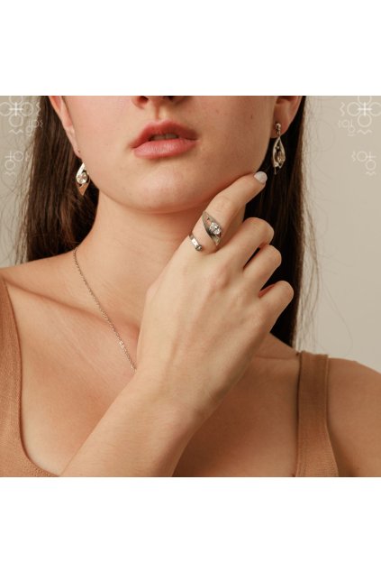 Prsteny Swarovski Hruška s výřezem Crystal