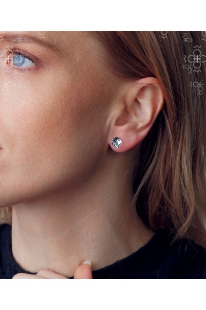 Náušnice Swarovski Kostička 6mm Crystal elements