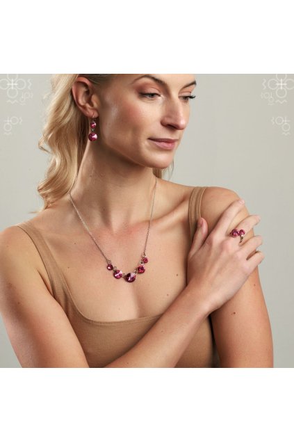 Náušnice Swarovski Rivoli 8-12 Fuchsia