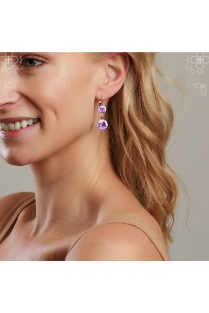 Náušnice Swarovski Rivoli 8-12 Violet