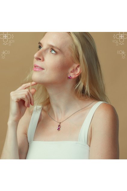 3836 nausnice susie fuchsia swarovski