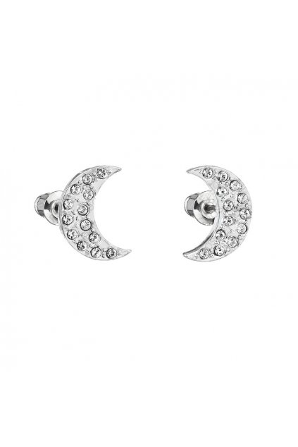 Náušnice Měsíc s šatony Crystal Swarovski