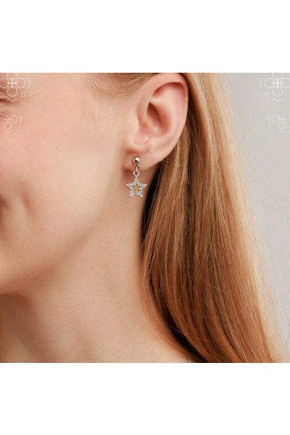 Náušnice Swarovski Hvězda s šatony Crystal