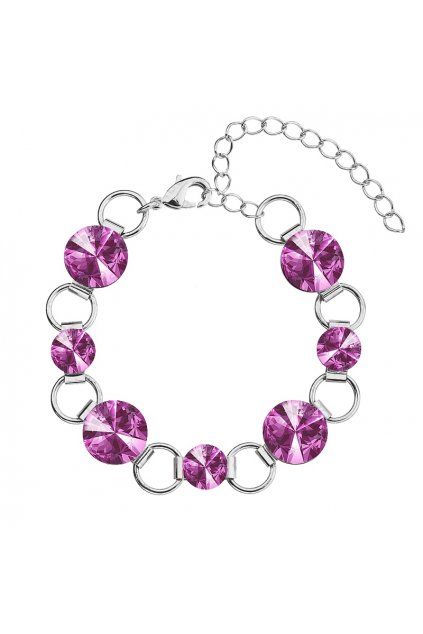 Náramek Rivoli 8-12 Fuchsia elements Swarovski
