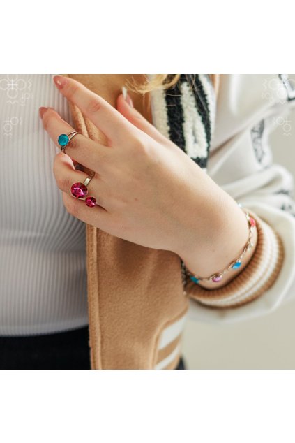 3947 prsten rivoli 8 12 fuchsia swarovski