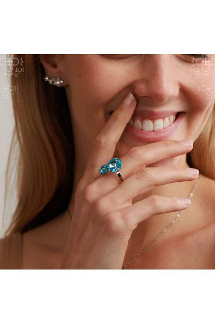 3956 prsten rivoli 8 12 aquamarine swarovski