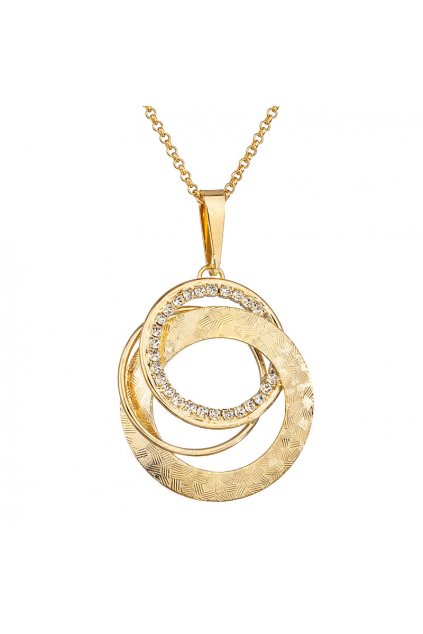 Náhrdelník Propletené kruhy Zlato Crystal SWAROVSKI